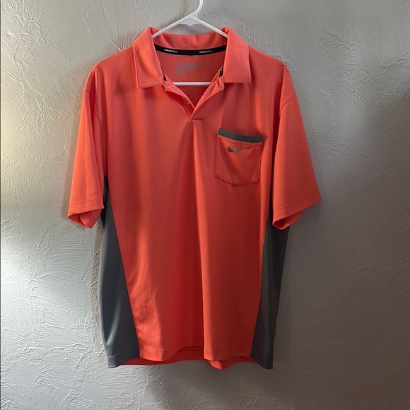 Nike Other - Nike Golf Tour Performance Dri-Fit-Orange and Gray Polo Shirt